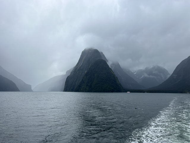 紐西蘭南島｜Milford Sound｜雨神眷顧的世界遺產，細雨中的壯麗峽灣