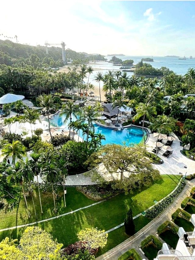 View of Siloso Beach from Shangri-la Rasa Hotel