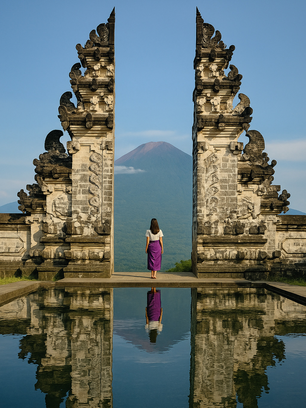 #SoutheastAsiaTravel

Terletak di Bali timur, Pura Lamphuang adalah pura Hindu yang dikenal sebagai "Gerbang Surga", sebuah tempat fotogenik.
Pemandangan Gunung Agung melalui gerbang utama sangat ikonis.

Tiket masuk ke pura ini dikenakan biaya sekitar 30.000 rupiah,
dan pengunjung diwajibkan mengenakan sarung tradisional.
Untuk mencapai pura ini, Anda harus berkendara mendaki bukit,
dan seringkali terdapat antrean panjang untuk berfoto.

Meskipun waktu tunggu untuk berfoto bisa cukup lama, pemandangan dari sini begitu megah dan indah sehingga sepadan dengan waktu tunggunya.
Terutama di hari yang cerah, ketika siluet Gunung Agung terlihat jelas,
ini adalah pengalaman unik yang hanya bisa Anda alami di Bali!

#IndonesiaBali #OverseasTravel #Bali #BaliTravel #BaliHotPlaces #BaliTravelRecommended #PuraLempuyang #PuraBali