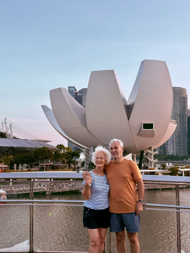 šøš¬ Singaporeās ArtScience Museum & Skyline View from Helix Bridge