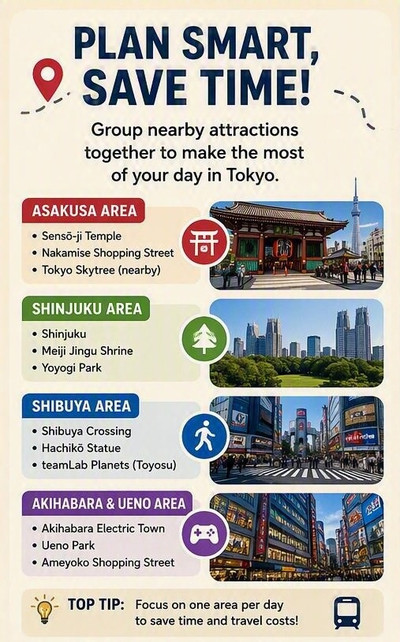 🗺️ TOKYO ATTRACTION MAP: SAVE THIS BEFORE YOUR TRIP