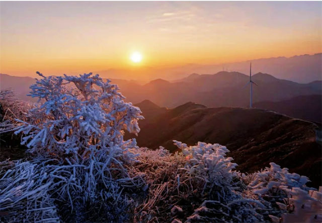 廣東也能看雪啦冰掛霧淞+雲海雪景。