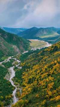 山河已秋｜祁連山冰溝河景區。