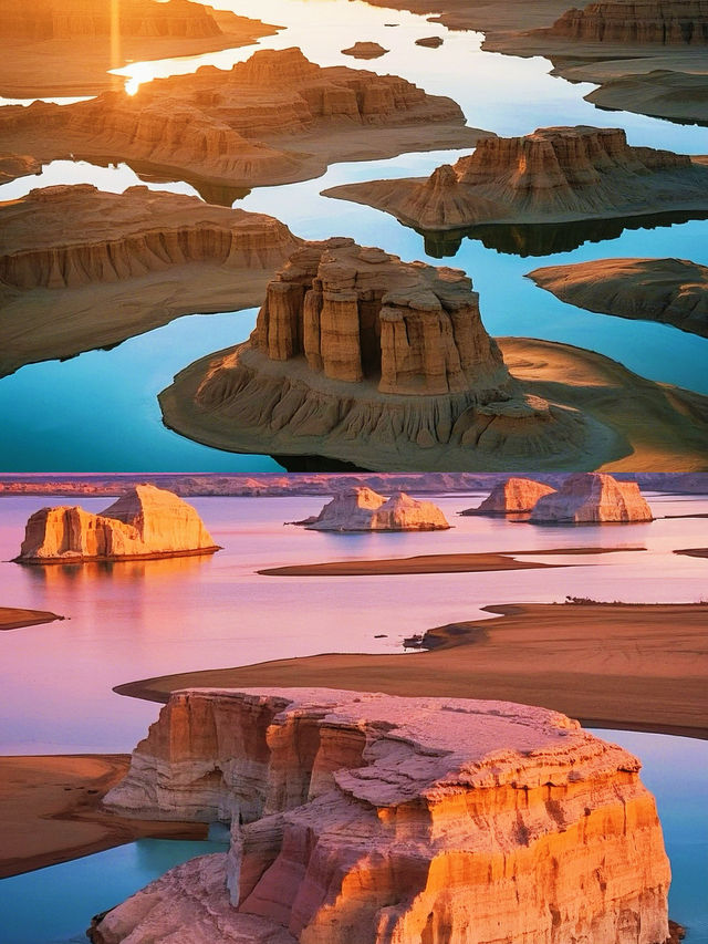 喺柴達木盆地嘅西北部，藏住一片獨一無二嘅美景——水上雅丹。