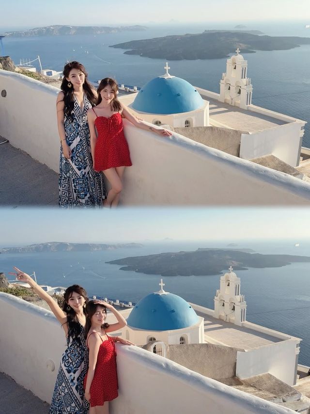 被希臘小島靚到喊同閨蜜嘅聖托里尼影相日記