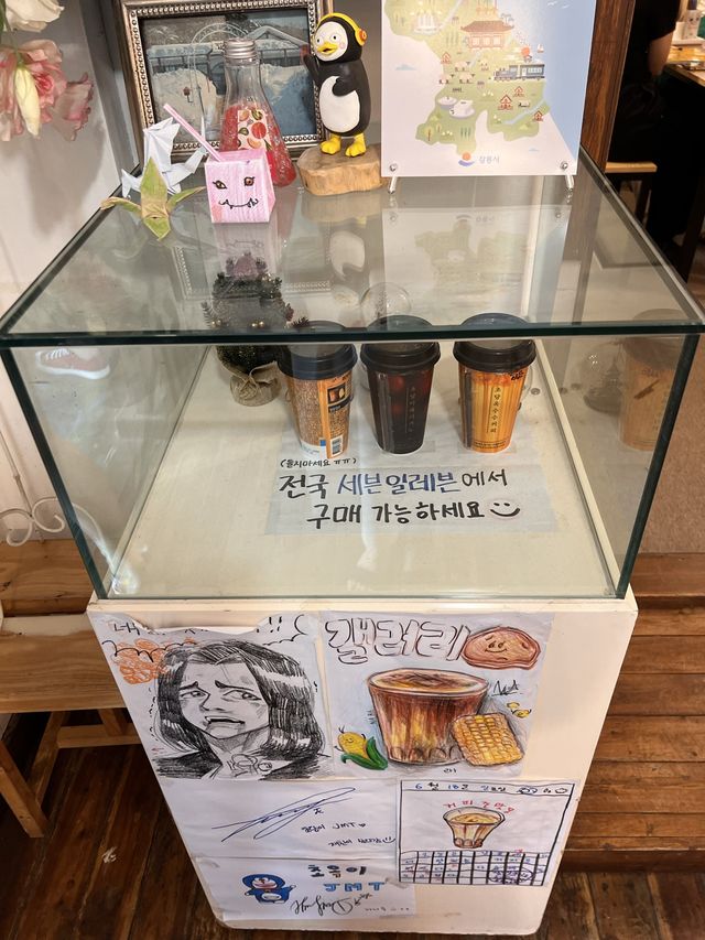 韓国【江陵】美味しいとうもろこしラテ🌽が飲めるカフェ