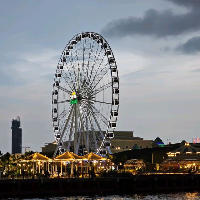 Evening at Chao Phraya River with Malls