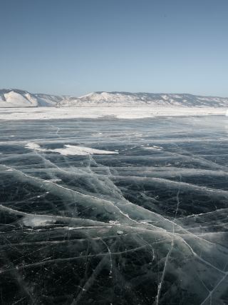 The ice of lake Baikal 