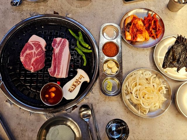 An island all time specialty, Grilled Black Pork Belly at Doldamae