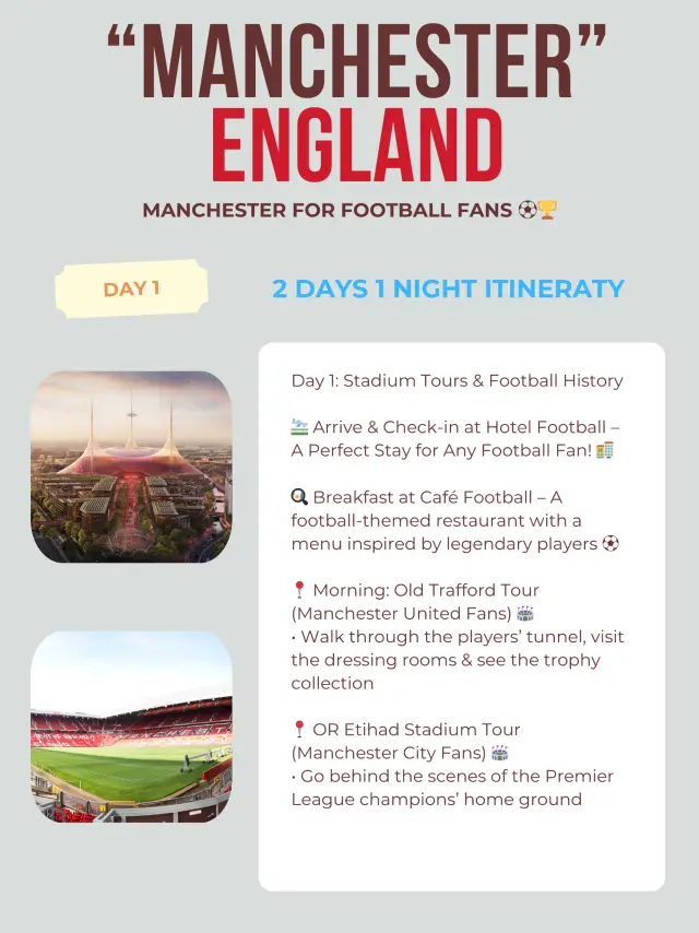 Manchester itinerary for Football Fans ⚽