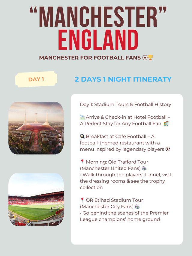 Manchester itinerary for Football Fans ⚽