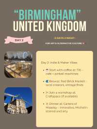Birmingham 3-days itinerary ☀️