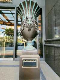 Heroic sculptures at ATLAS bar