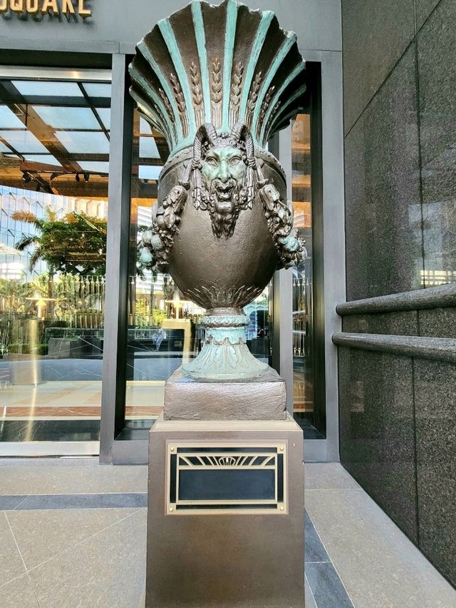 Heroic sculptures at ATLAS bar
