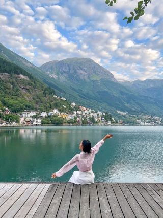 A typical landscape of a rural Norwegian village.
