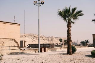 The mosque in Saladin Castle is hidden in the sunlight