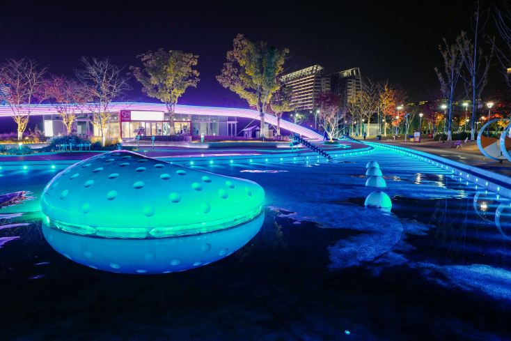 Sparkle green Lake キラキラ+炫光 アクアマリン　バングル The dazzling lights of Phoenix Mountain Park under the starry sky