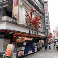 大阪観光！かに道楽道頓堀本店のかに看板は本当に大きくフォトスポットになってた