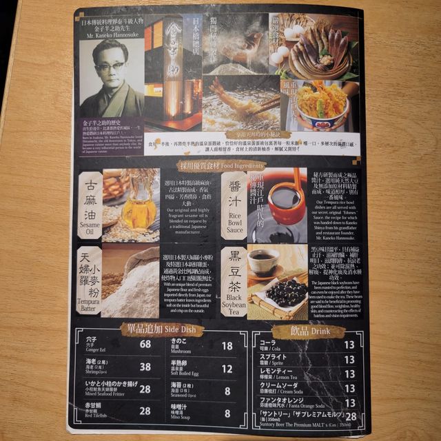 全部都係香噴噴既天婦羅｜金子半之助
