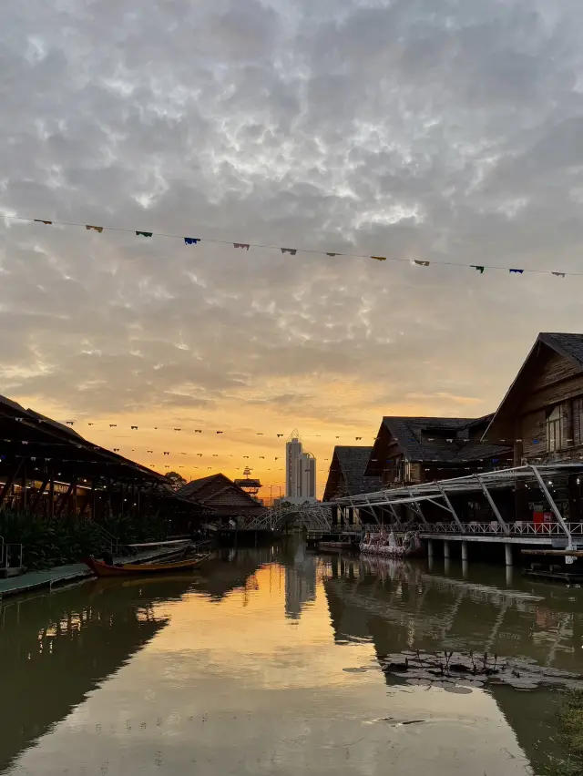 看到絕美黃昏🌅|芭堤雅四方水上市場