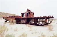 The Muynak Ship Cemetery at the Desertified Aral Sea, Uzbekistan 