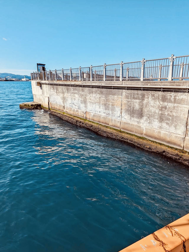 A peaceful waterfront space that offers breathtaking views of Mutsu Bay and passing cruise ships