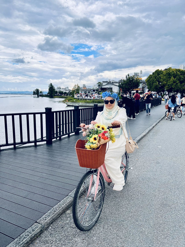 Erhai Lake - Cycling, Matcha + Coffee & Hydrangeas Cafe 