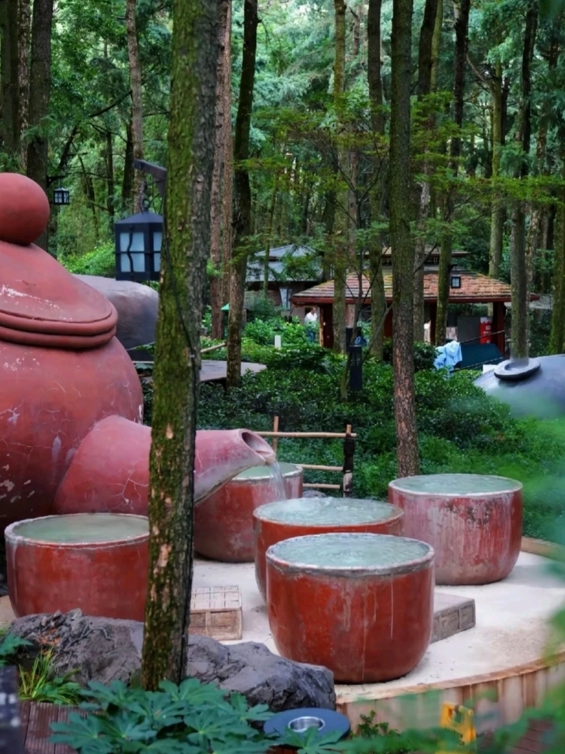 📍Location of a fantasy onsen nestled in the tranquil forest of Kunming.