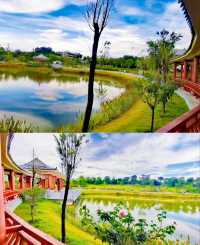 玻璃橋+古建築+花海-松崗五指耙公園