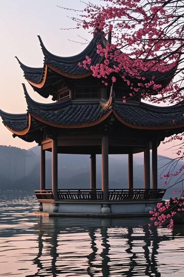 神仙級親子照！西湖邊竟把娃拍進古詩裡的春天