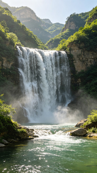 Waterfall Valley in Yi County, Baoding, is a perfect summer retreat from the Beijing-Tianjin-Hebei region, ideal for water activities.