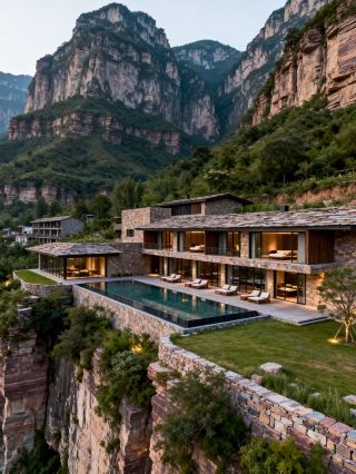 Stayed in a stone house courtyard on the cliff of Taihang Mountain in Guoliang, it was so peaceful