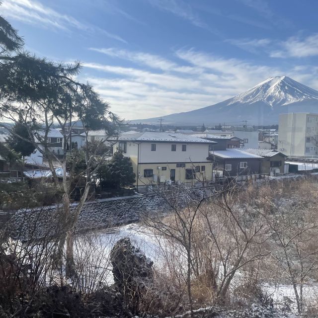 獨一無二的看著富士山盪鞦韆