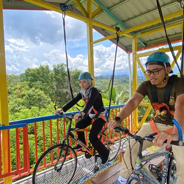 Sky biking in Ranau Rabbit Farm