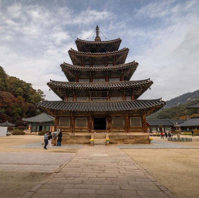 Beautiful Autumn View Of Beopjusa Temple 