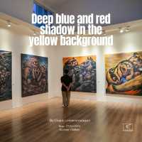 Deep blue and red shadow in the yellow background🧡