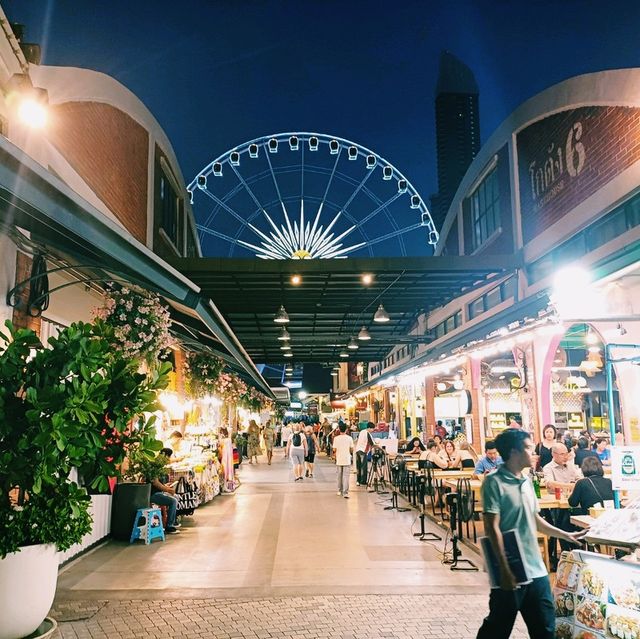泰國曼谷地標性夜市景點:河濱碼頭夜市，絕美摩天輪，各種美食，拍照📸打卡吃飯逛街絕佳之地