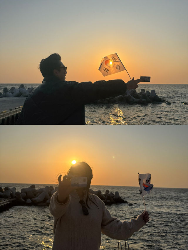 오랜지빛 울릉도의 선셋 