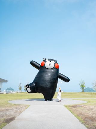 구마모토에서 노도의 곰 몬 순회 🐻❤️🖤