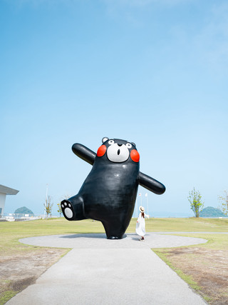 구마모토에서 노도의 곰 몬 순회 🐻❤️🖤