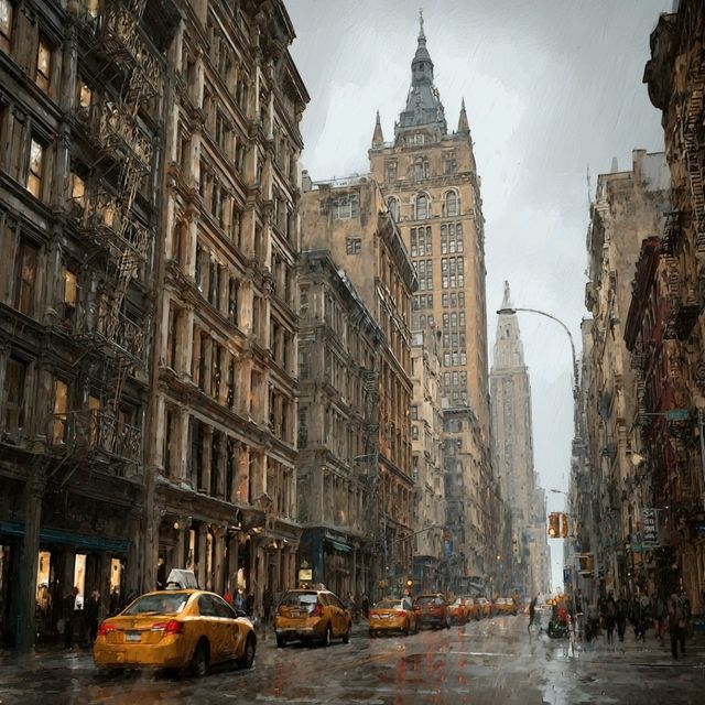 Concrete jungle vibes on a rainy NYC day 🚕🌧️