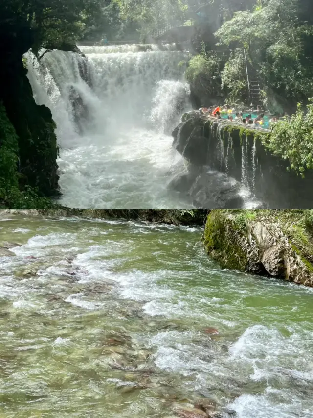 Suối nước nóng treo tường--Thác nước nóng Luoji Mountain Jiujiuli