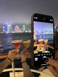 維多利亞港的落日飛船好美啊啊啊