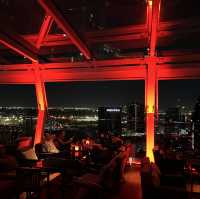 Fascinating night view at the rooftop bar Ocave Marriot Thonglor Bangkok 