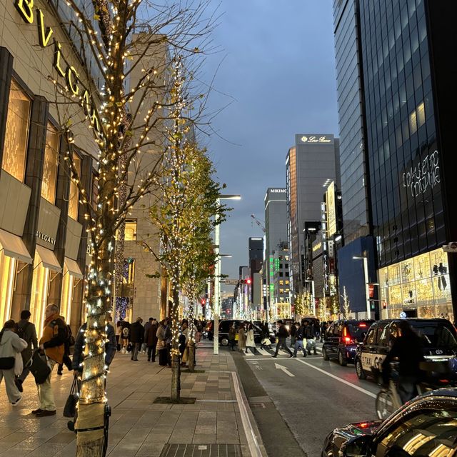 Busy streets in Ginza