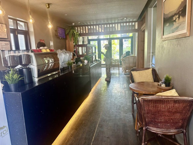 Organic coffee at Mineral coffee shop 