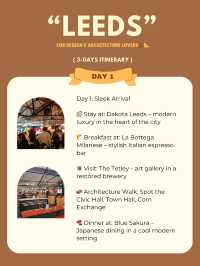 Leeds 3-days itinerary 🍒