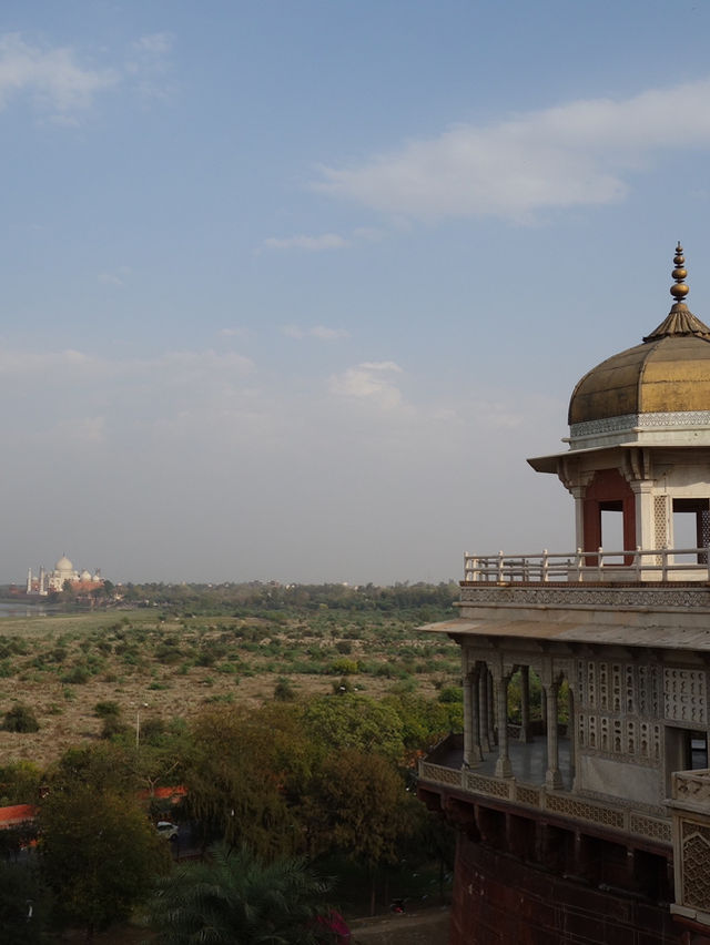 Agra Fort: A Historic View of the Taj Mahal