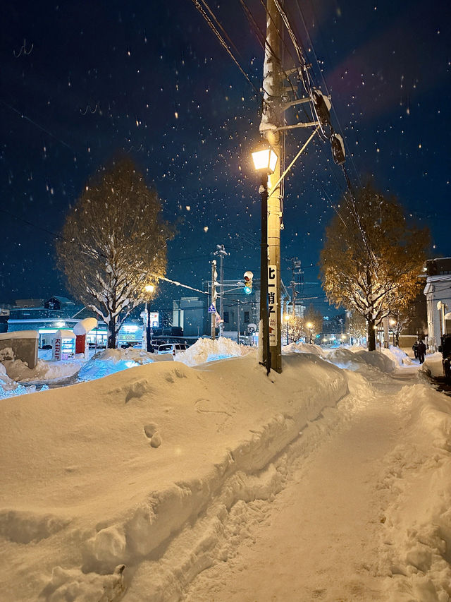 古早味的小樽火車站，這一天雪下得好大