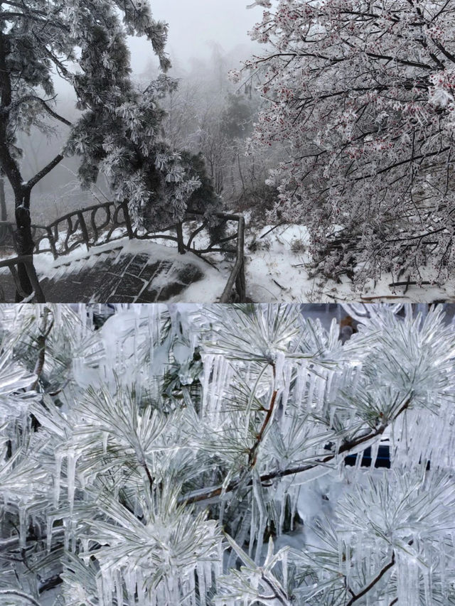 冬天下雪的雲蒙景區，堪稱浪漫旅行天花板